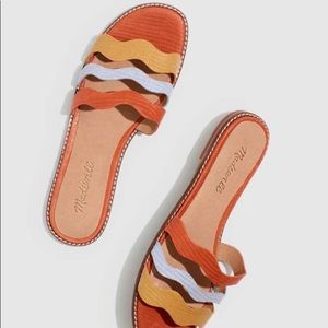 Madewell Joy Wavy Lizard Colorblock SlipOn Sandals